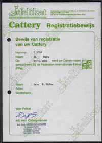 Felikat Cattery Registration