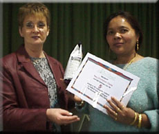 Ott with Charlie's certificate